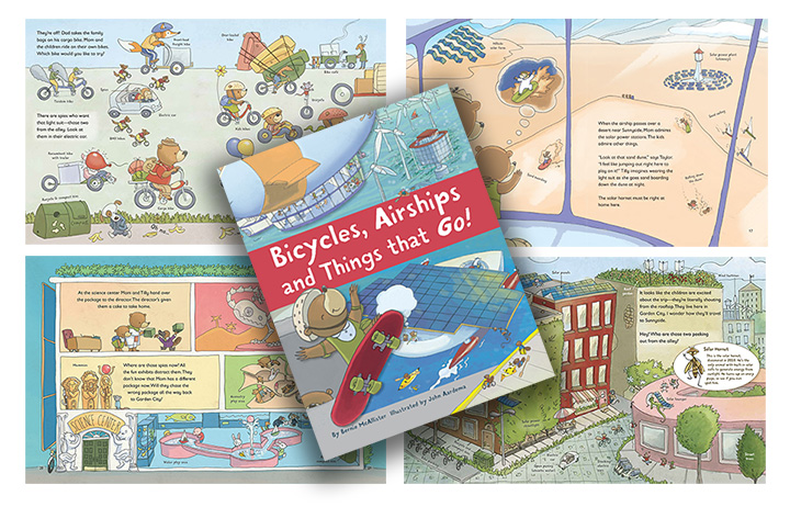 image from picture book 'bicycles, airships and things that go'